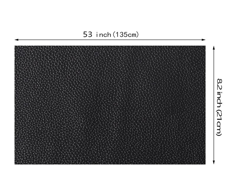 Picheng Solid Color Faux Leather Sheets Lychee Texture Leather Fabric Perfect for Craft DIY Handmade Projects Hair Bows Earrings Crafts Key Chain 1 Roll 8.2" x 53" (21 cm x 135 cm) (Black) - Image 4